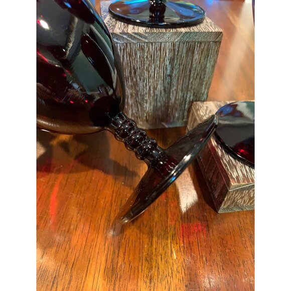 Anchor Hocking Monarch Ruby Red Stemmed Wine Goblets. - Picture 6 of 8